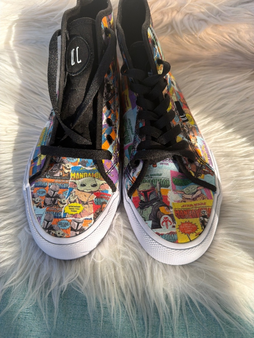 DC Shoes x Star Wars Grogu Mandalorian Comic High Top Sneakers